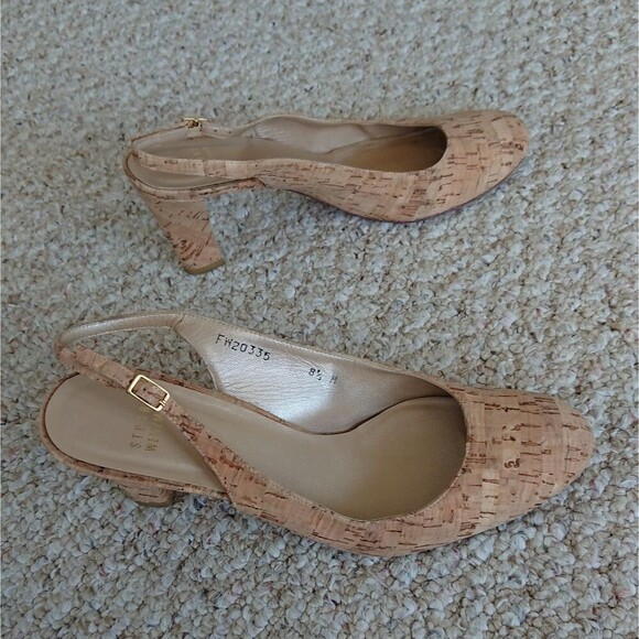 Stuart Weitzman Cork Slingback pump heels size 8 - Picture 4 of 12